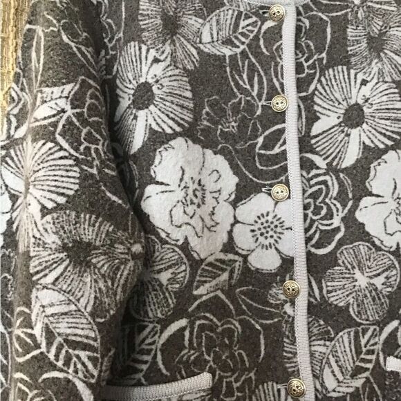 alfred dunner ladies LG light blue/gray sweater 100% wool - Picture 4 of 6